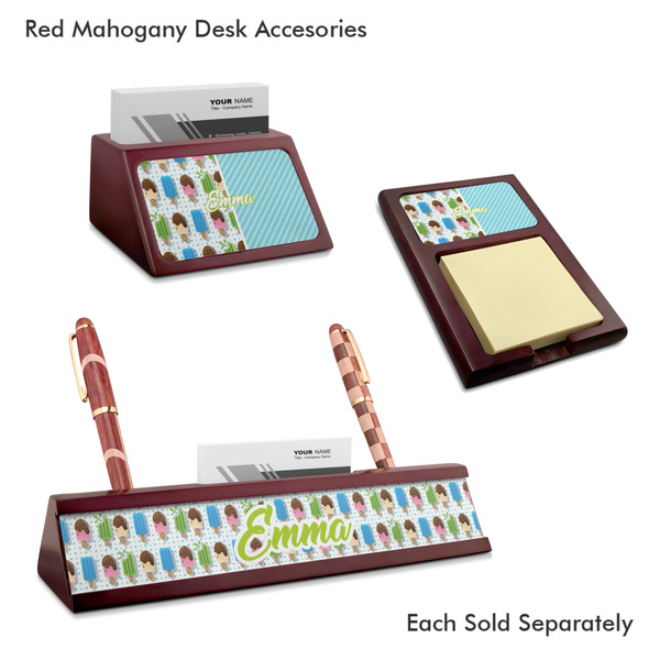 Popsicles and Polka Dots Mahogany Desk Accessories