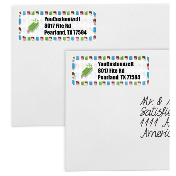 Popsicles and Polka Dots Mailing Labels - Double Stack Close Up