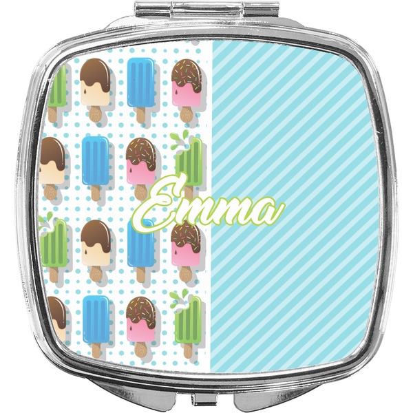 Custom Popsicles and Polka Dots Compact Makeup Mirror (Personalized)
