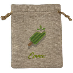 Popsicles and Polka Dots Medium Burlap Gift Bag - Front (Personalized)