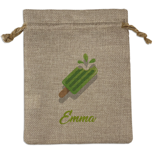 Custom Popsicles and Polka Dots Burlap Gift Bag (Personalized)