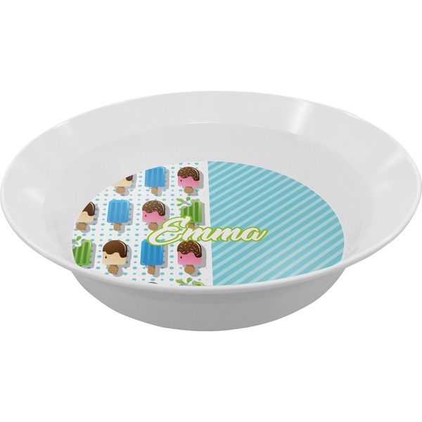 Custom Popsicles and Polka Dots Melamine Bowl (Personalized)