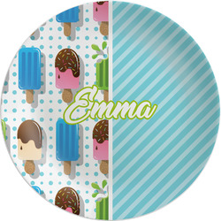 Popsicles and Polka Dots Melamine Salad Plate - 8" (Personalized)