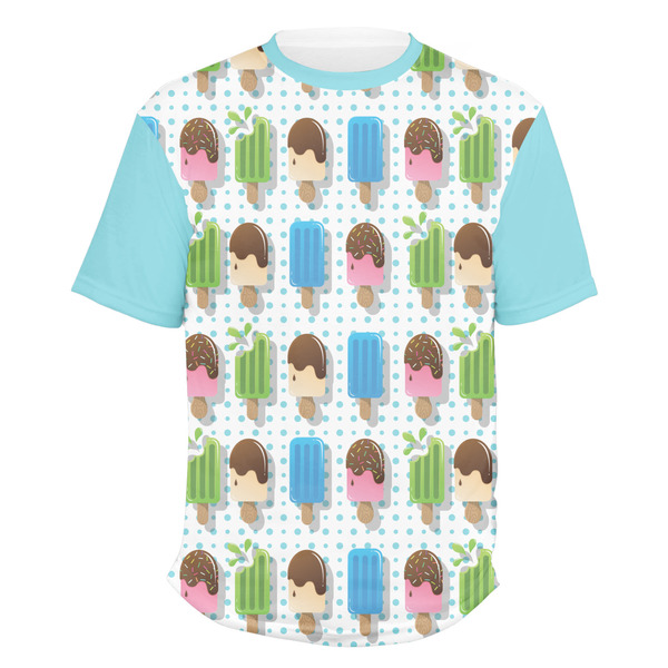 Custom Popsicles and Polka Dots Men's Crew T-Shirt - Medium