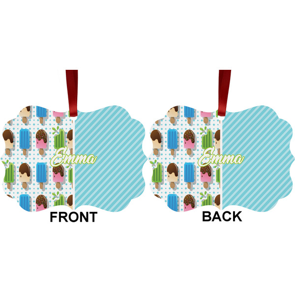 Popsicles and Polka Dots Metal Benilux Ornament - Front and Back (APPROVAL)