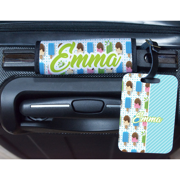 Popsicles and Polka Dots Metal Luggage Tag & Handle Wrap - In Context