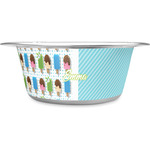 Popsicles and Polka Dots Stainless Steel Dog Bowl (Personalized)