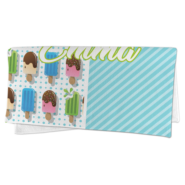 Popsicles and Polka Dots Microfiber Dish Rag - FOLDED (half)