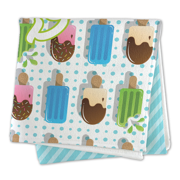 Popsicles and Polka Dots Microfiber Dish Rag - FOLDED (square)