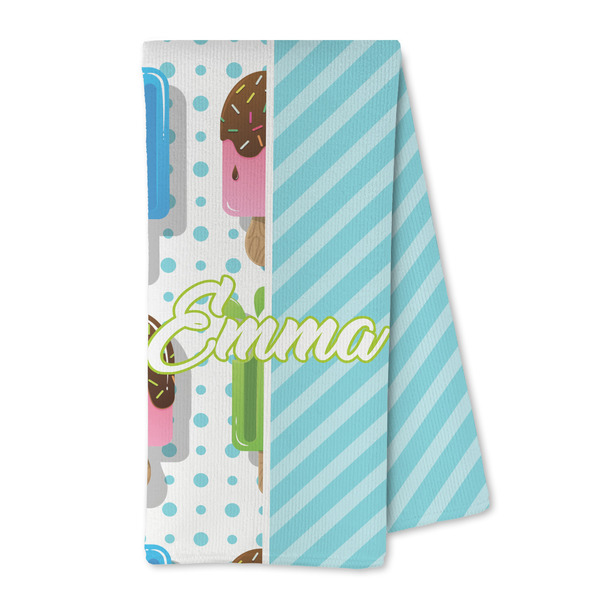 Custom Popsicles and Polka Dots Kitchen Towel - Microfiber (Personalized)