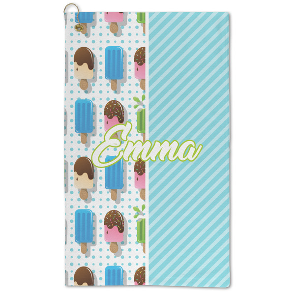 Custom Popsicles and Polka Dots Microfiber Golf Towel (Personalized)