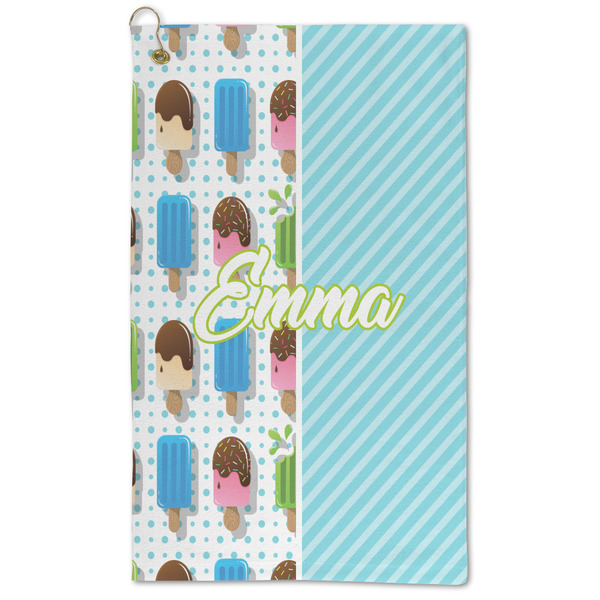 Custom Popsicles and Polka Dots Microfiber Golf Towel (Personalized)