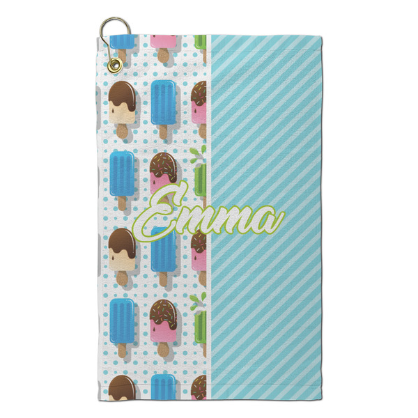 Custom Popsicles and Polka Dots Microfiber Golf Towel - Small (Personalized)
