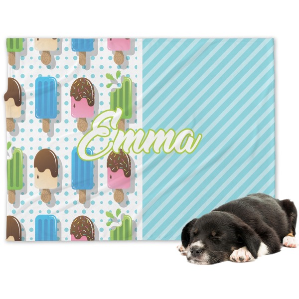 Custom Popsicles and Polka Dots Dog Blanket - Regular (Personalized)