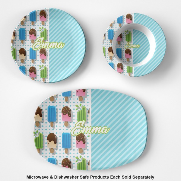 Popsicles and Polka Dots Microwave & Dishwasher Safe CP Plastic Dishware - Group