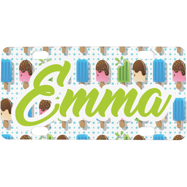 Custom Popsicles and Polka Dots Mini/Bicycle License Plate (Personalized)