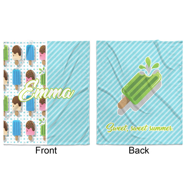 Popsicles and Polka Dots Minky Blanket - 50"x60" - Double Sided - Front & Back