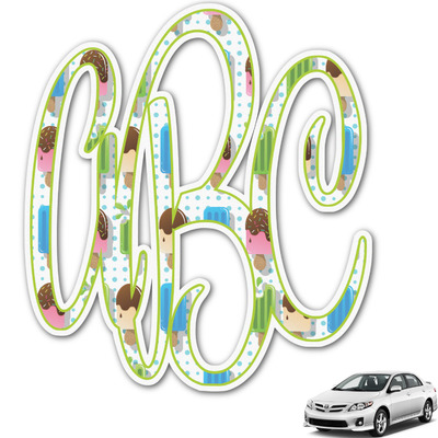 Popsicles and Polka Dots Monogram Car Decal (Personalized)