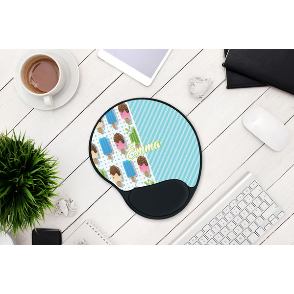 Popsicles and Polka Dots Mouse Pad with Wrist Rest - LIFESYTLE 1