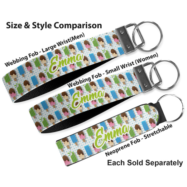 Popsicles and Polka Dots Multiple Key Ring comparison sizes