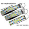 Popsicles and Polka Dots Multiple Key Ring comparison sizes