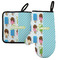 Popsicles and Polka Dots Left Oven Mitt & Pot Holder Set w/ Name or Text