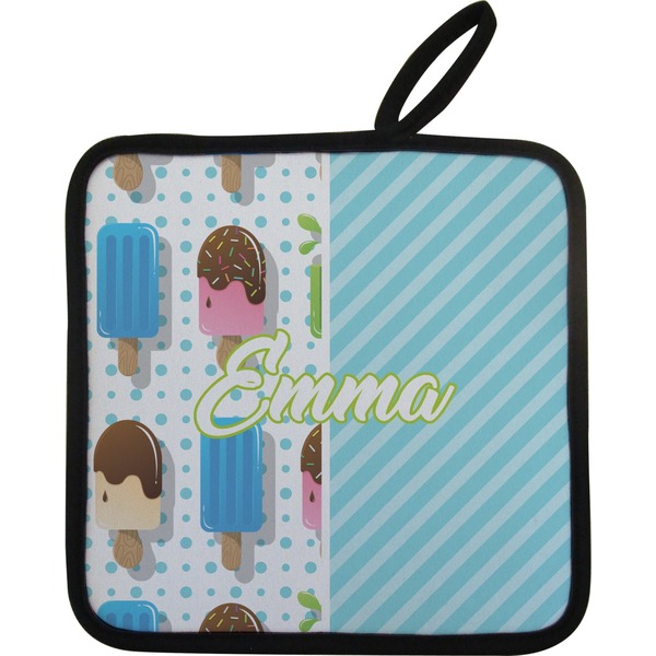 Custom Popsicles and Polka Dots Pot Holder w/ Name or Text
