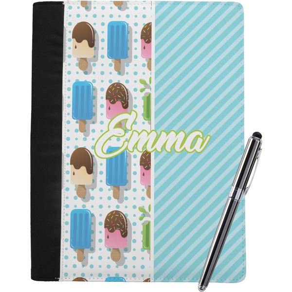 Custom Popsicles and Polka Dots Notebook Padfolio - Large w/ Name or Text