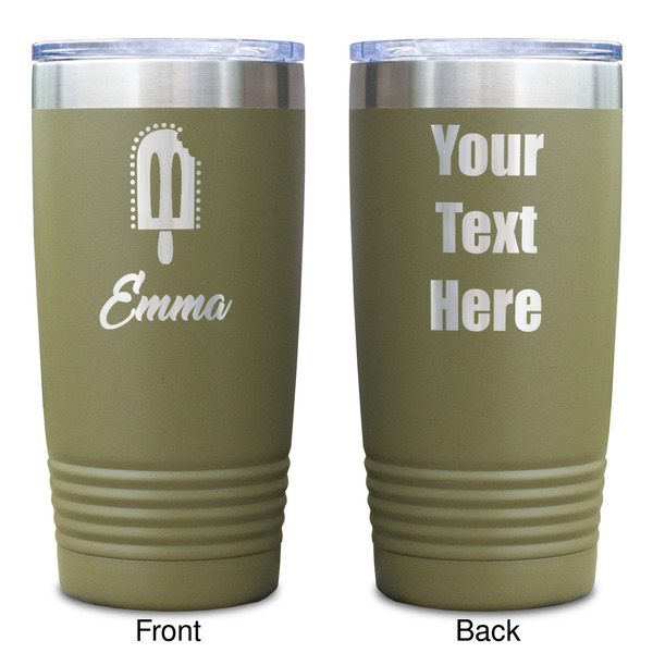 Popsicles and Polka Dots Olive Polar Camel Tumbler - 20oz - Double Sided - Approval