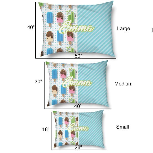 Popsicles and Polka Dots Outdoor Dog Beds - SIZE CHART