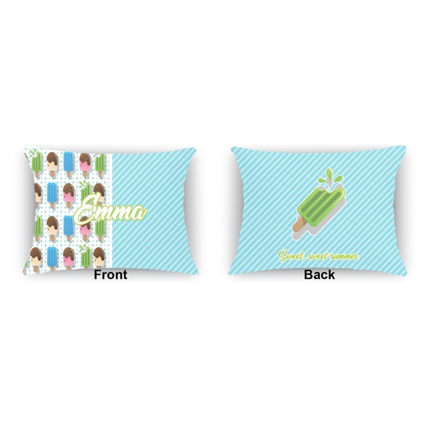 Popsicles and Polka Dots Outdoor Rectangular Throw Pillow (Front and Back)