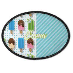 Popsicles and Polka Dots Iron On Oval Patch w/ Name or Text