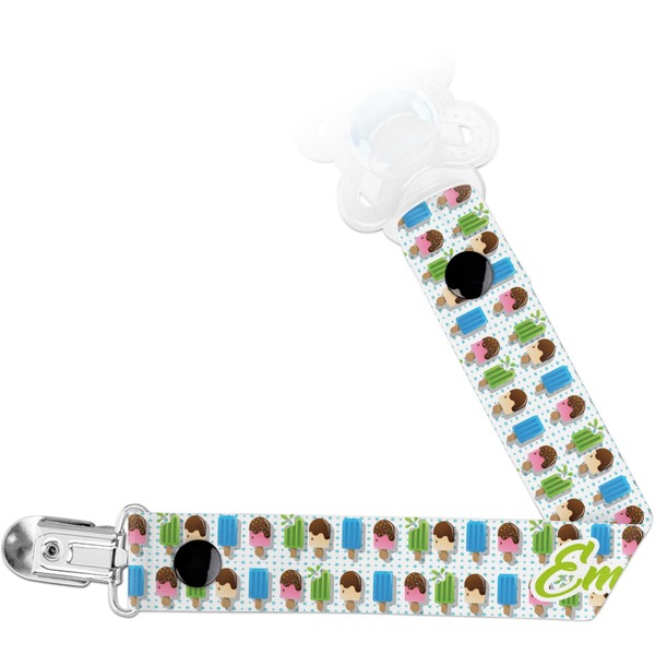 Custom Popsicles and Polka Dots Pacifier Clip (Personalized)