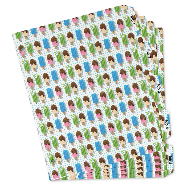 Custom Popsicles and Polka Dots Binder Tab Divider Set (Personalized)