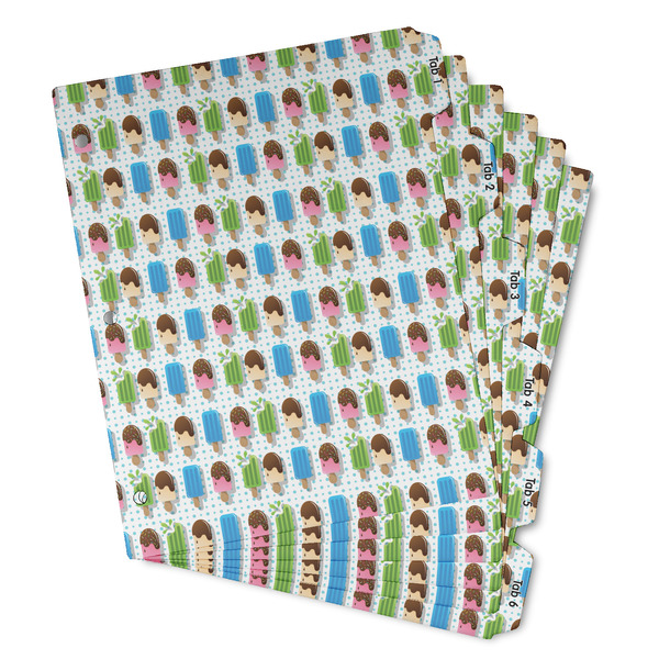 Custom Popsicles and Polka Dots Binder Tab Divider - Set of 6 (Personalized)