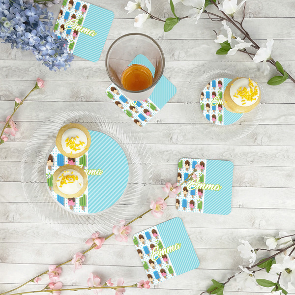 Popsicles and Polka Dots Paper Coasters - In Context