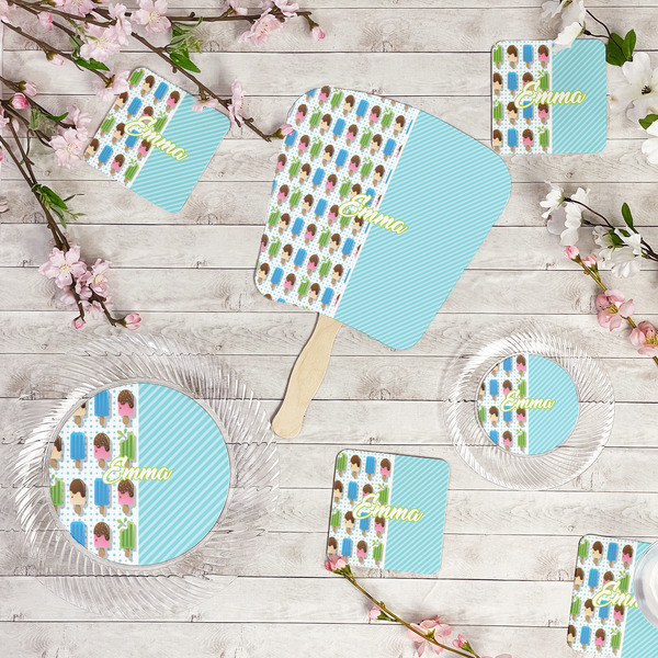 Popsicles and Polka Dots Party Supplies Combination Image - All items - Plates, Coasters, Fans