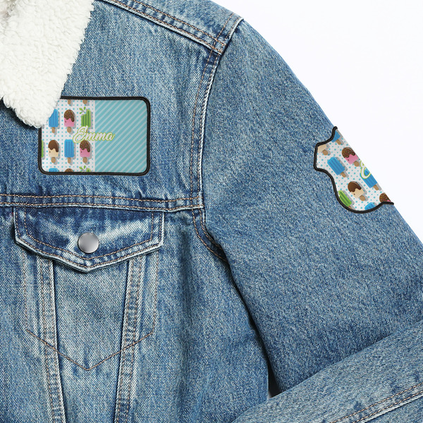 Popsicles and Polka Dots Patches Lifestyle Jean Jacket Detail