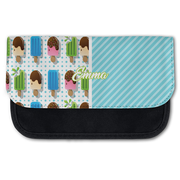 Custom Popsicles and Polka Dots Canvas Pencil Case w/ Name or Text