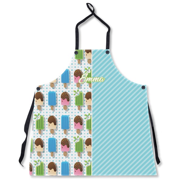 Custom Popsicles and Polka Dots Apron Without Pockets w/ Name or Text