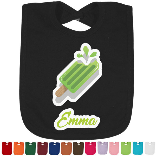 Custom Popsicles and Polka Dots Cotton Baby Bib (Personalized)