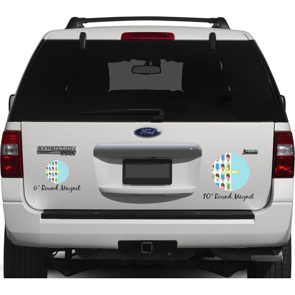 Popsicles and Polka Dots Personalized Car Magnets on Ford Explorer