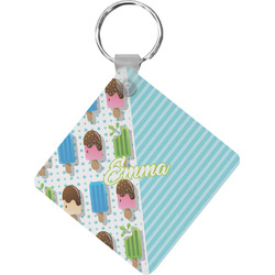 Popsicles and Polka Dots Diamond Plastic Keychain w/ Name or Text