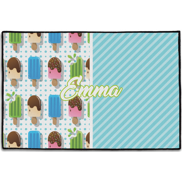 Custom Popsicles and Polka Dots Door Mat - 36"x24" (Personalized)