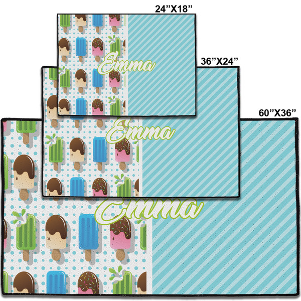 Popsicles and Polka Dots Personalized Door Mat - Group Parent IMF
