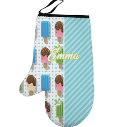 Popsicles and Polka Dots Left Oven Mitt (Personalized)