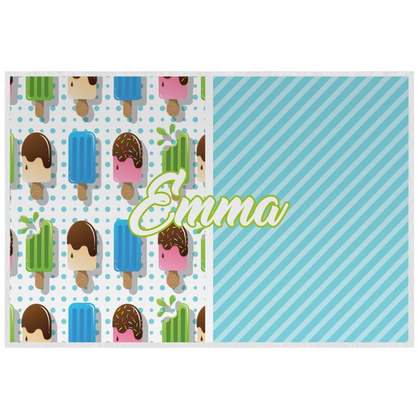 Custom Popsicles and Polka Dots Laminated Placemat w/ Name or Text