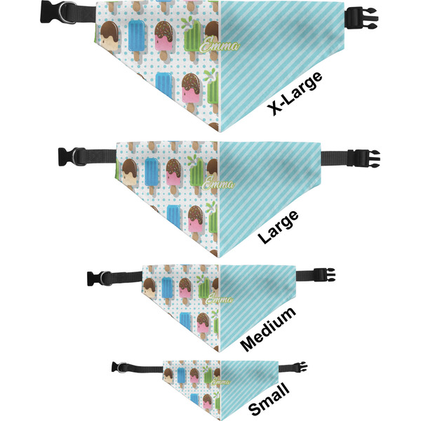 Popsicles and Polka Dots Pet Bandana Sizes