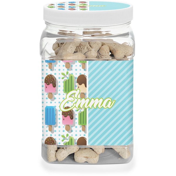 Custom Popsicles and Polka Dots Dog Treat Jar (Personalized)