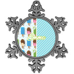 Popsicles and Polka Dots Vintage Snowflake Ornament (Personalized)